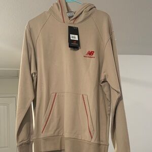 New Balance Beige Hoodie with Red Details